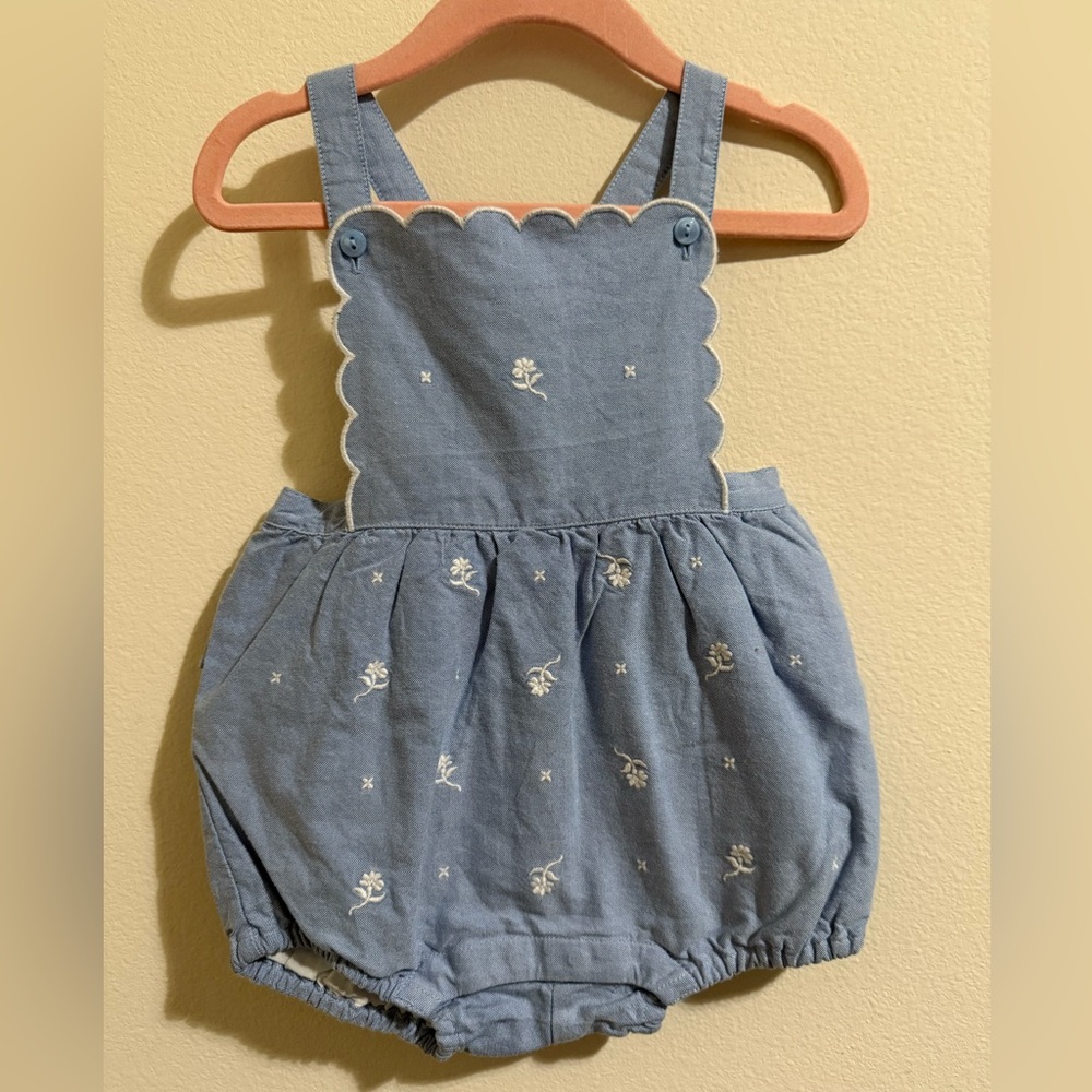Janie and Jack Blue Scalloped Romper